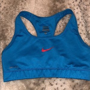 Blue nike sports bra